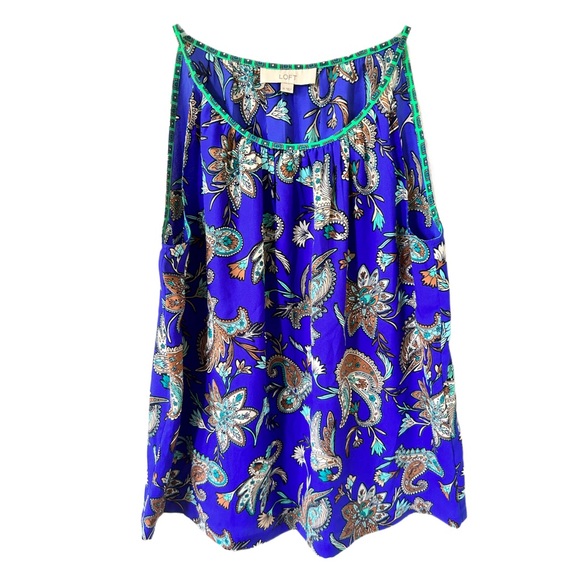LOFT Tops - LOFT Sleeveless Top in Blue Floral Paisley Print-Size M